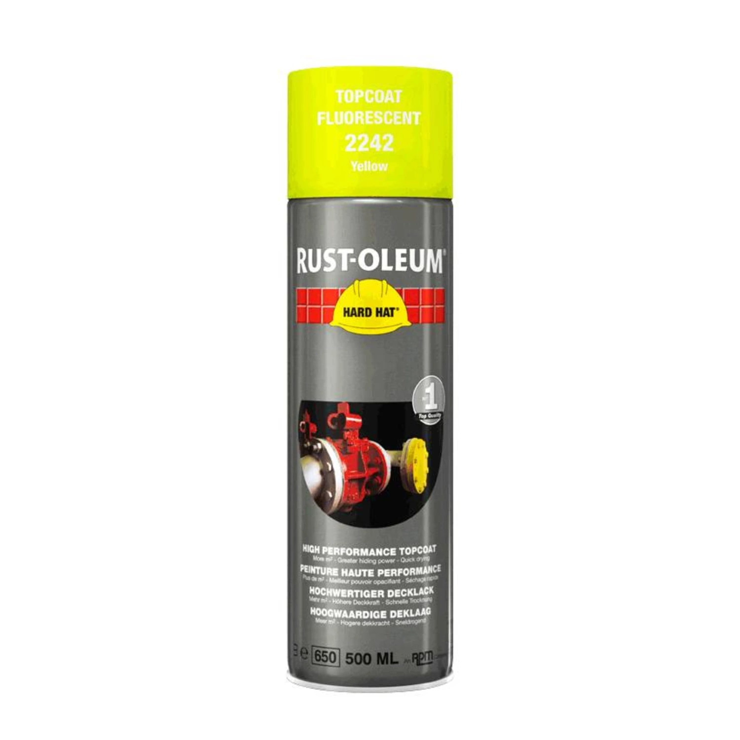 Rust-Oleum 2242 Hard Hat Spuitbus - fluorescerend geel  - 0,5L