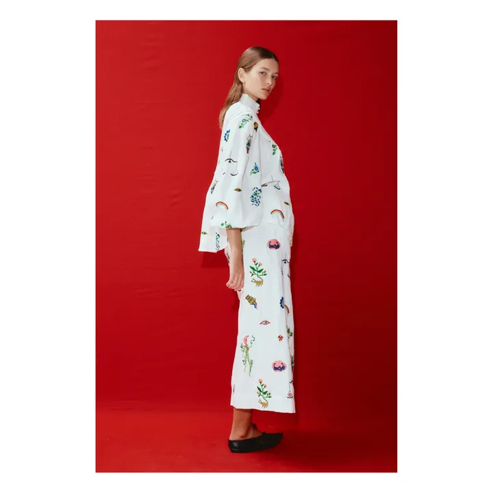 Alémais Blouse Brodée Atticus Lin | Crème