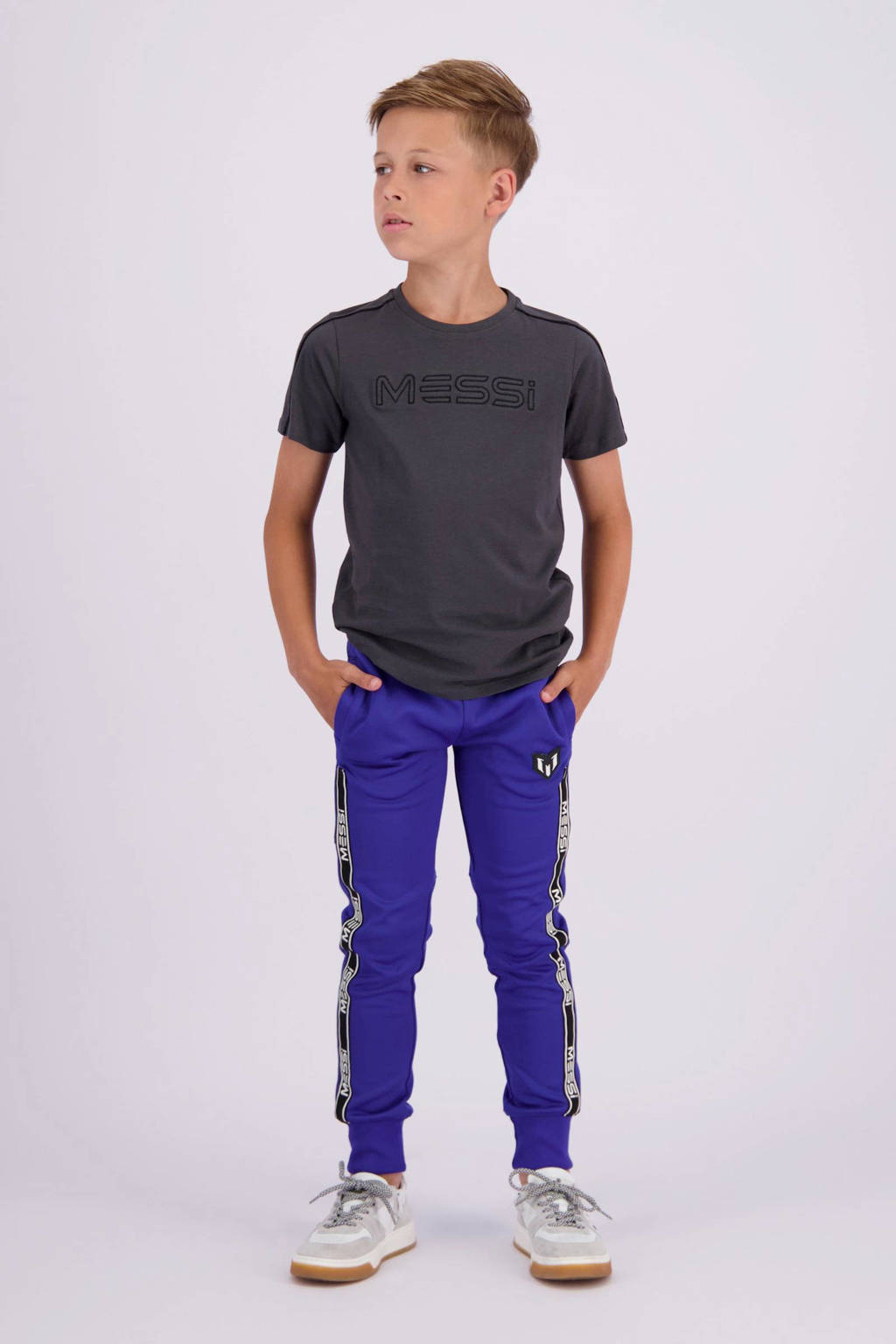 Vingino T-shirt Jaxe met logo donkergrijs
