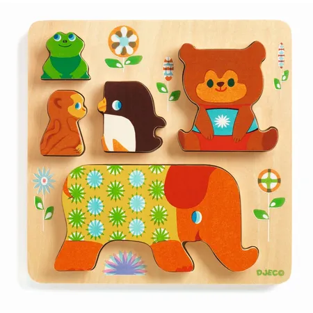 Djeco Relief Puzzle: Woodypile, 5 Teile