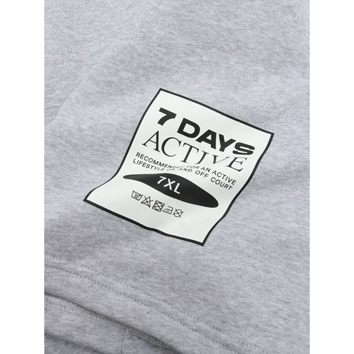 7 DAYS Active Organic Short Sleeve Hættetrøje, Heather Grey, XL