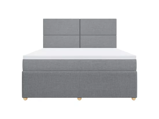 Sommier à lattes de lit avec matelas Gris clair 180x200cm Tissu