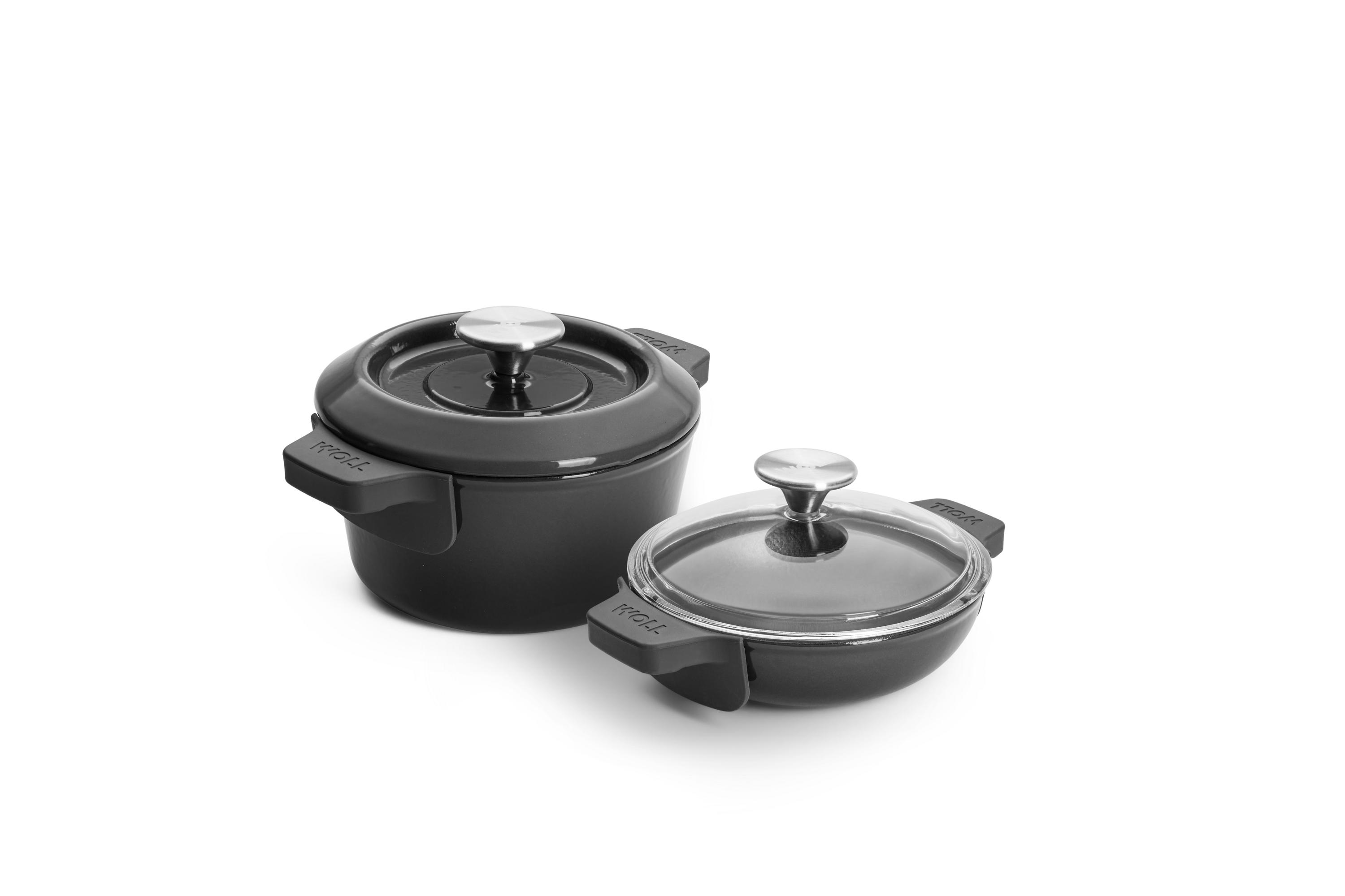 Iron Gusstopf- und Servierpfannen-Set, Ø 18cm - Farbe: Carbon Grey