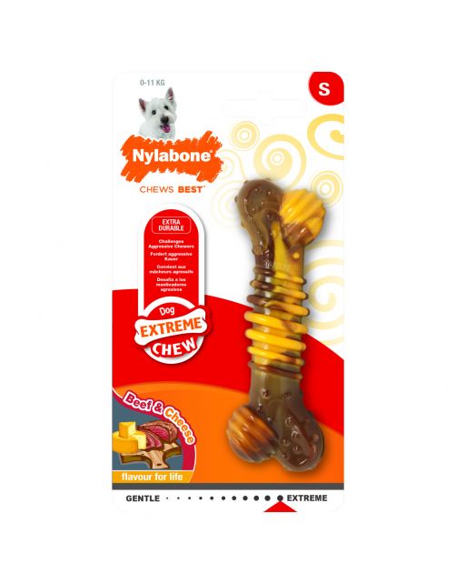 Nylabone Extreme Chew Textured Bone Beef & Cheese Kaas&Rund - Hondenspeelgoed