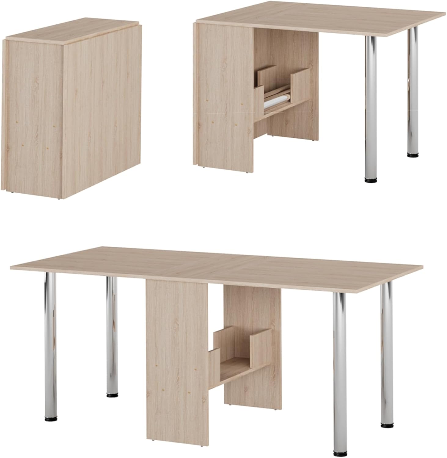 Rodnik Klappbarer Esstisch, Tisch klappbar, Klapptisch platzsparend für Küche, Esszimmer & Büro Holzdekor- Eiche Sonoma, 170x81x73 cm
