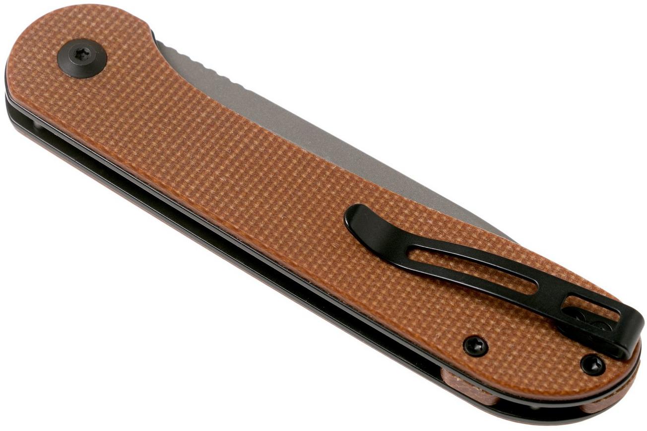 Civivi Elementum Button Lock C2103D Stonewashed, Brown Micarta zakmes