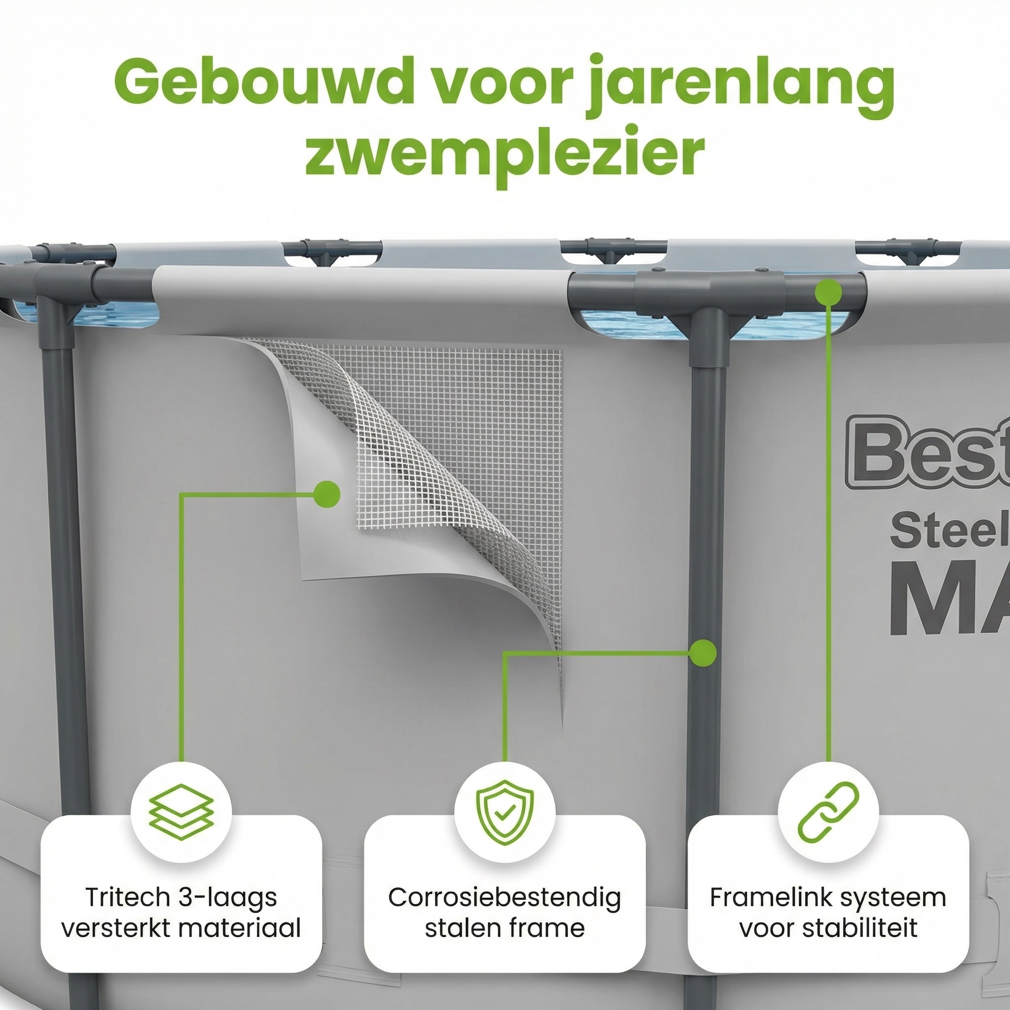 Bestway steel pro max 366x100cm zwembad – 4-delig