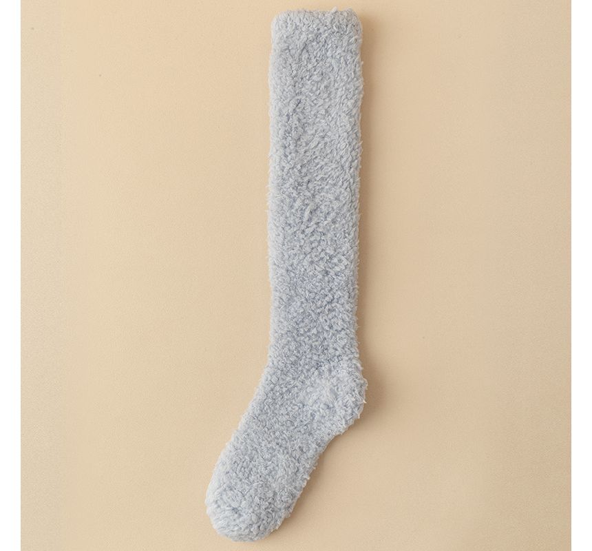 Mimiyu - Set van 2 paar: effen fleece kniekousen