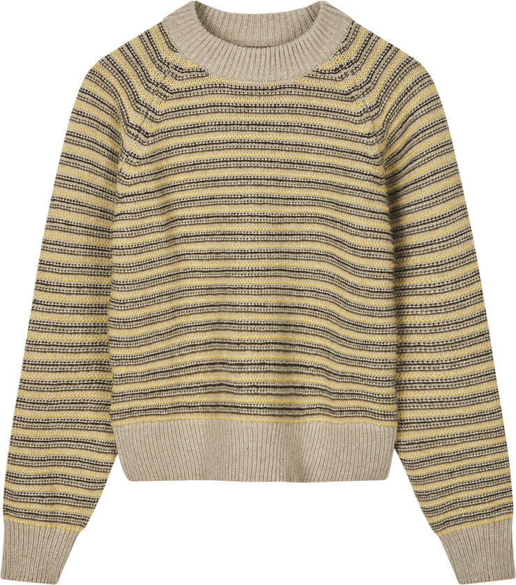 Mads Nørgaard - Copenhagen Stripey Martha Sweater Gul og sand med striber