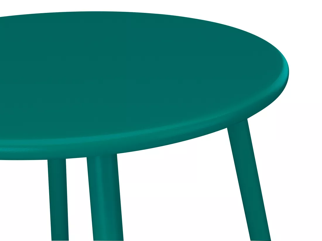 Table d'appoint de jardin en métal ronde - Bleu canard - MIRMANDE de MYLIA