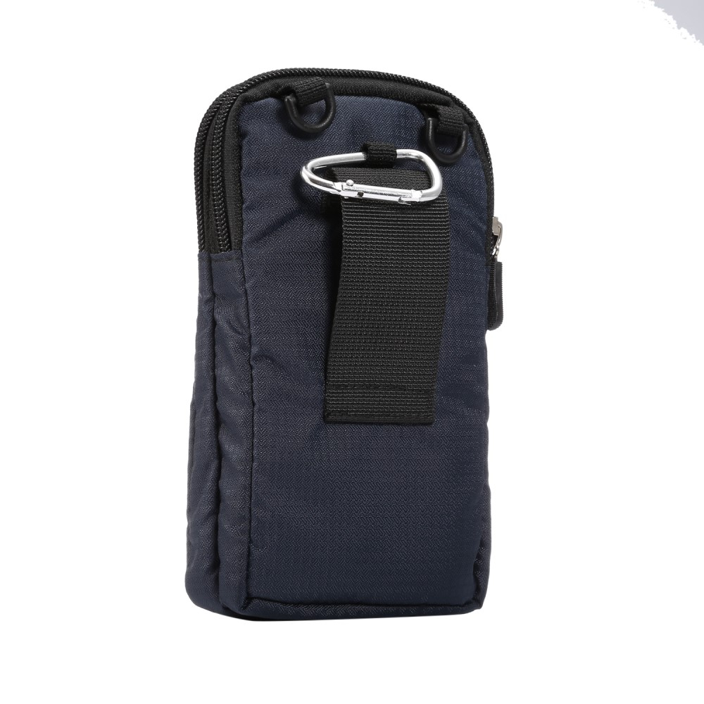 (180x100x35mm) Spritzwasserfeste Universal Nylon Tasche mit Gürtelclip und Karabinerhaken - Dunkelblau