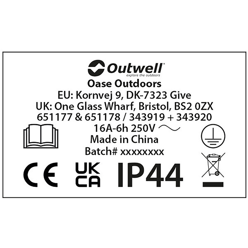 Outwell Corvus CEE 15 Meter Kabel