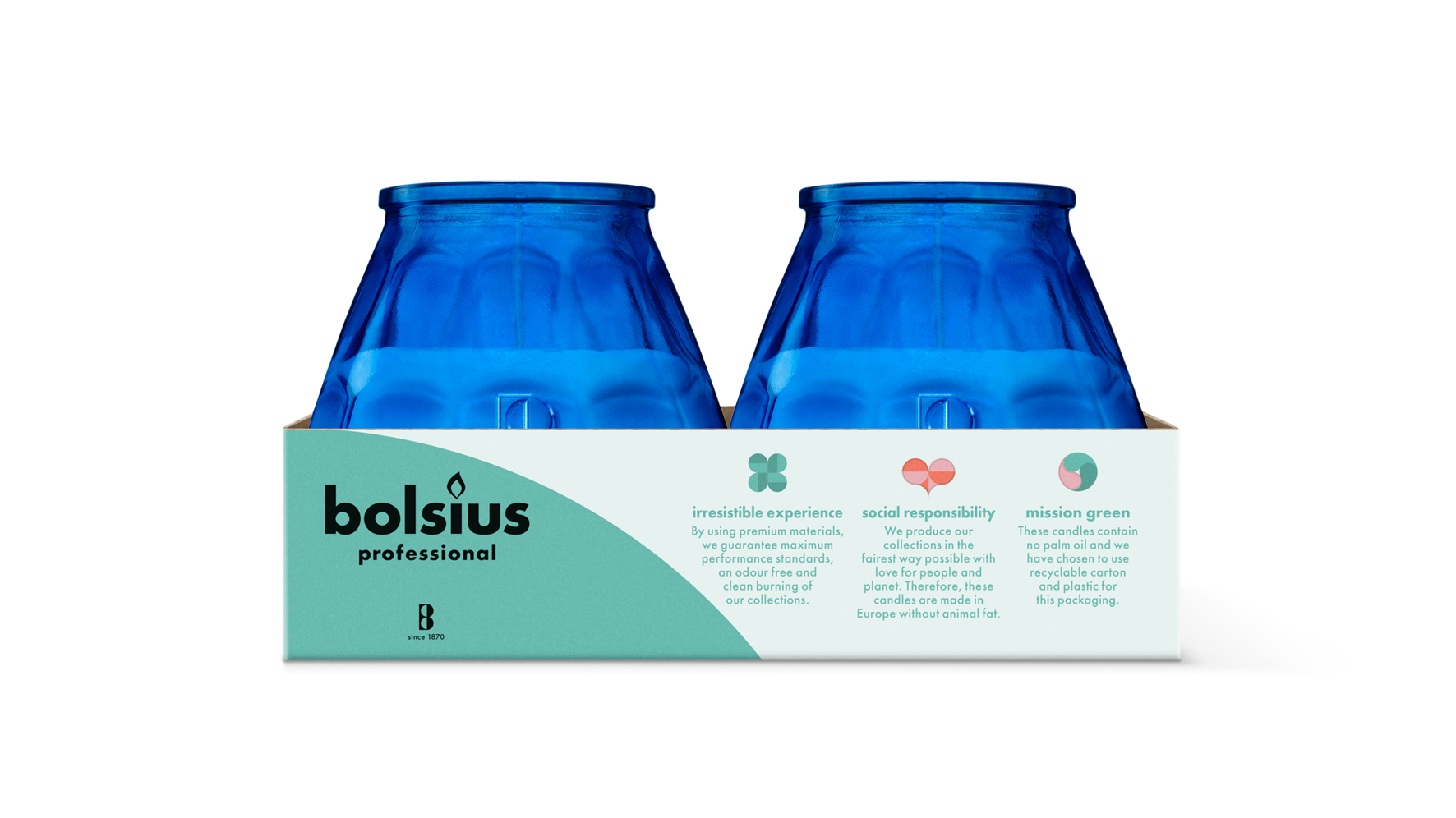 Bolsius Horeca Twilight 104/99 Blauw (6 stuks)