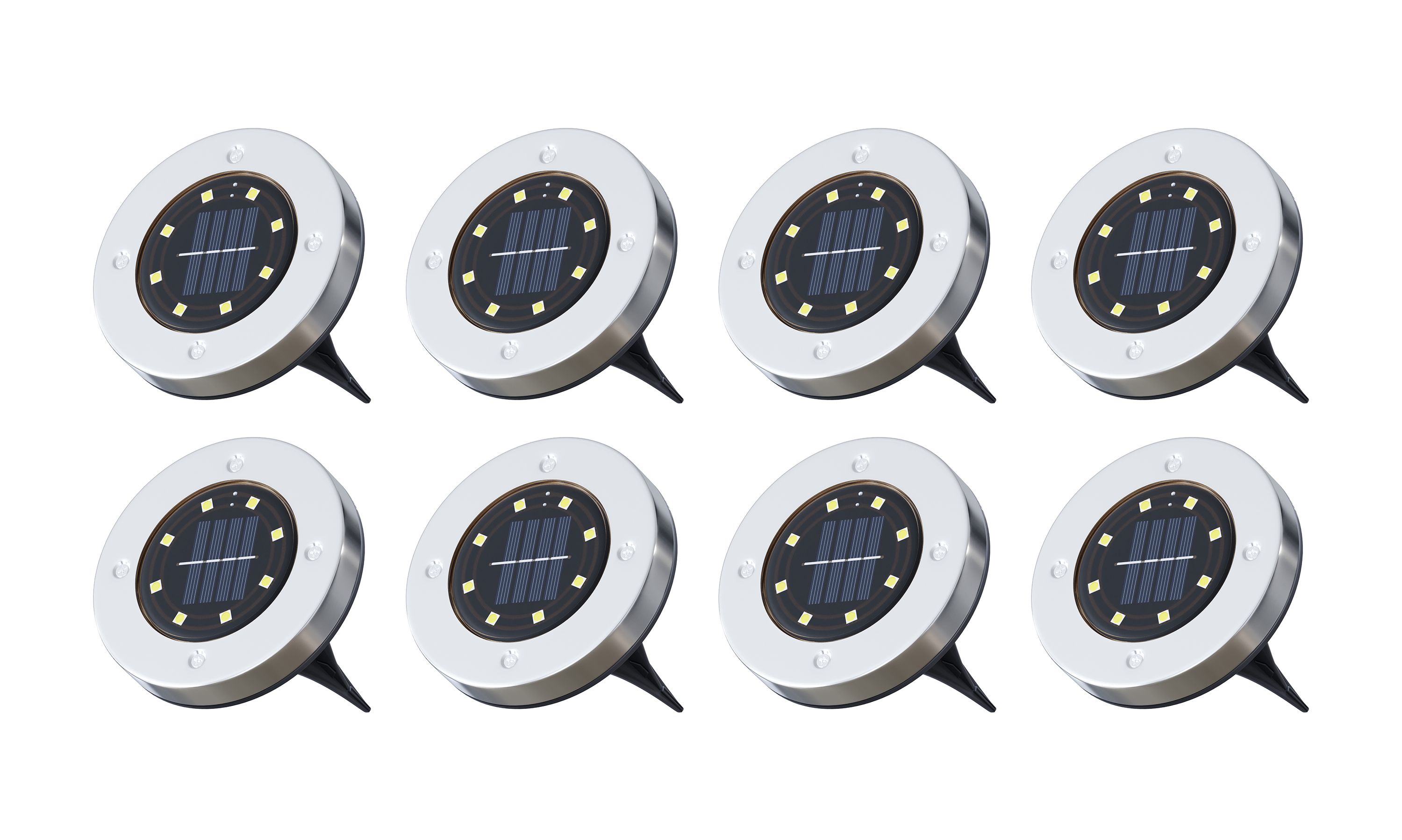 LED Solar Bodenleuchte 12 cm 8er Set