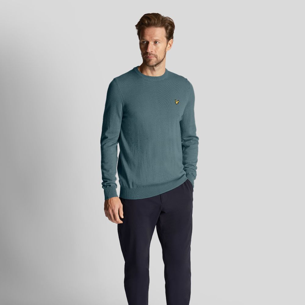 Golf Crew Neck Pullover Genser Herre Blå