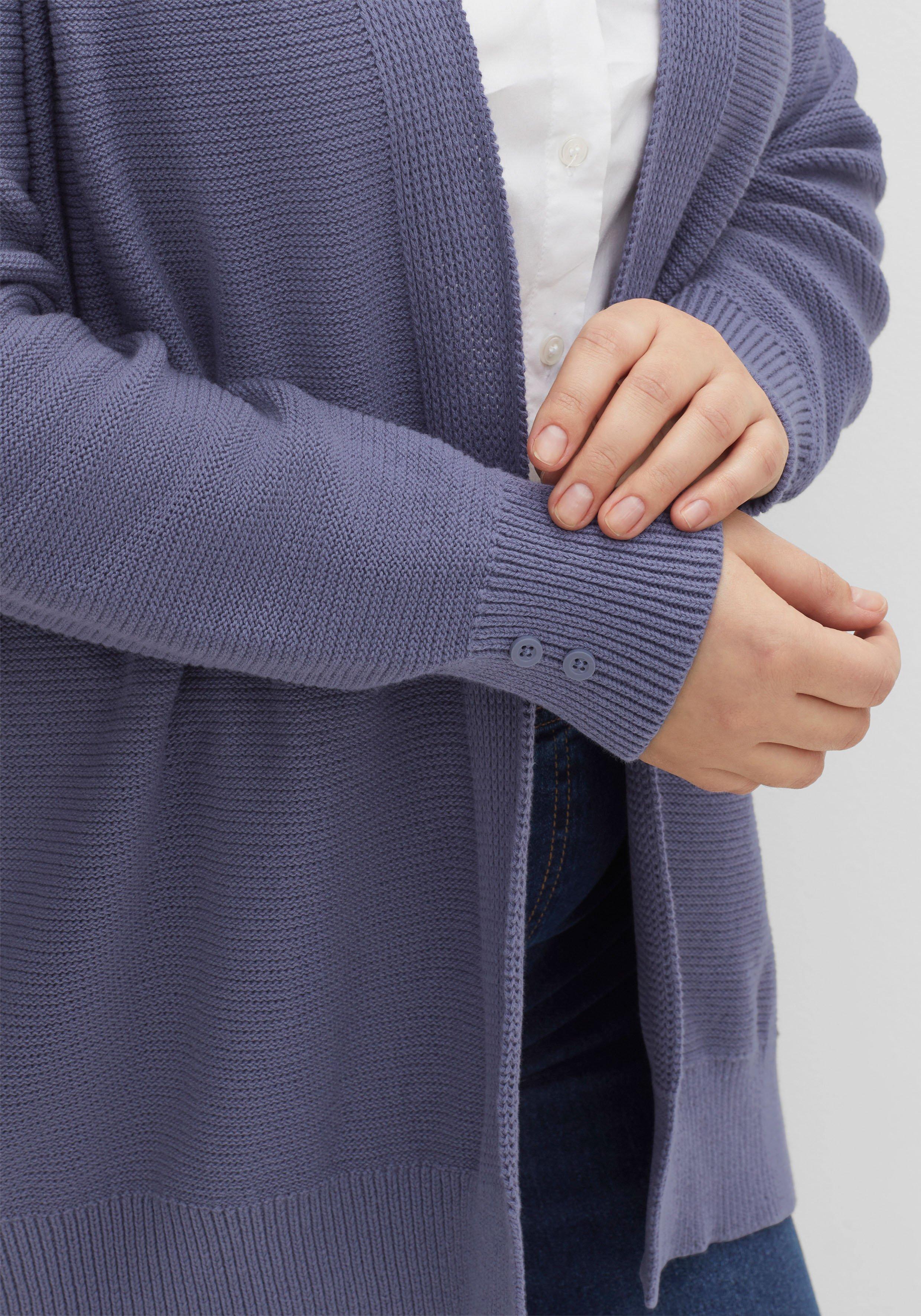 Strickjacke im Linksstrick, offene Form