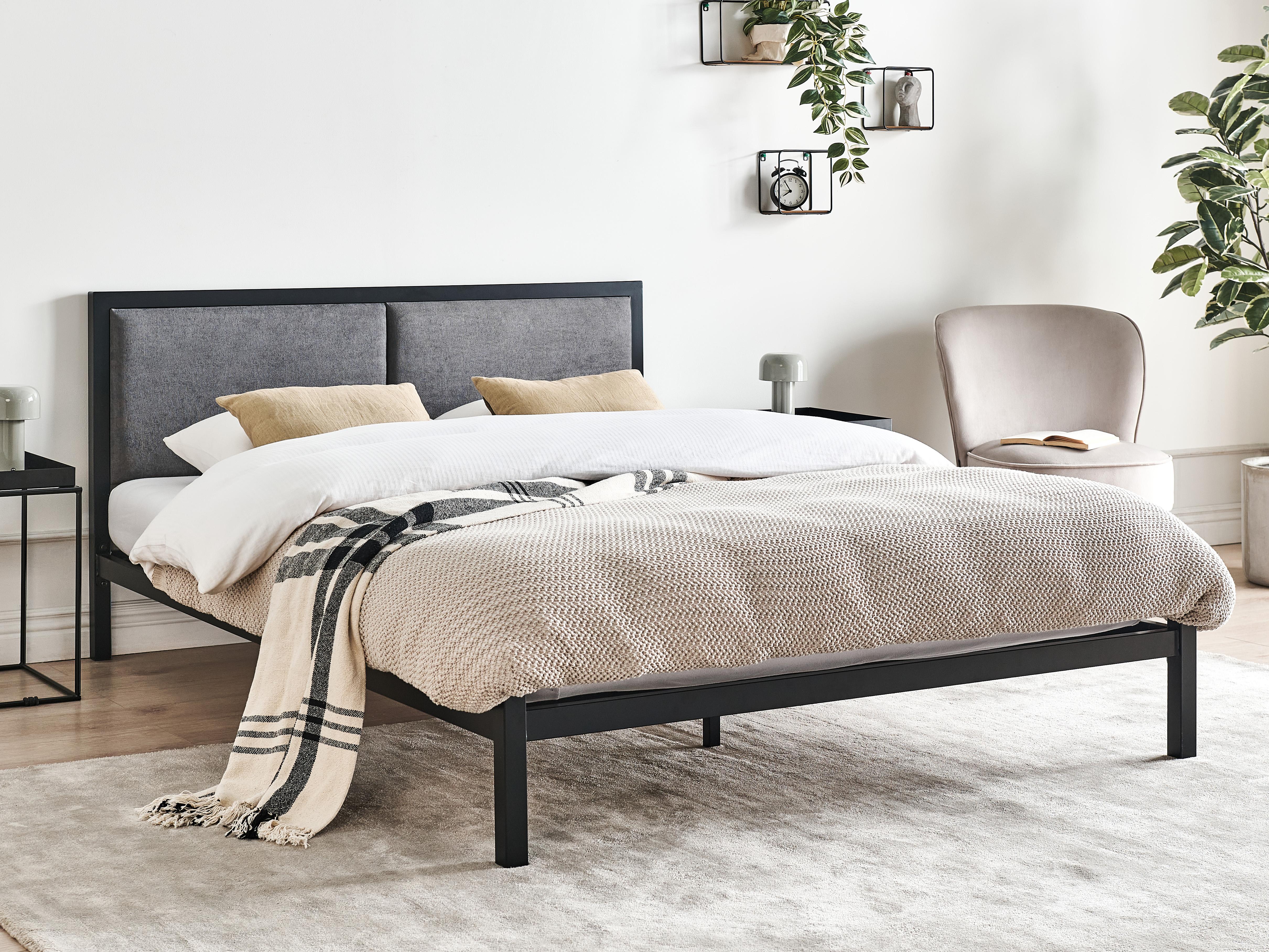 Bed Metaal CLAMART 140 x 200 cm Grijs