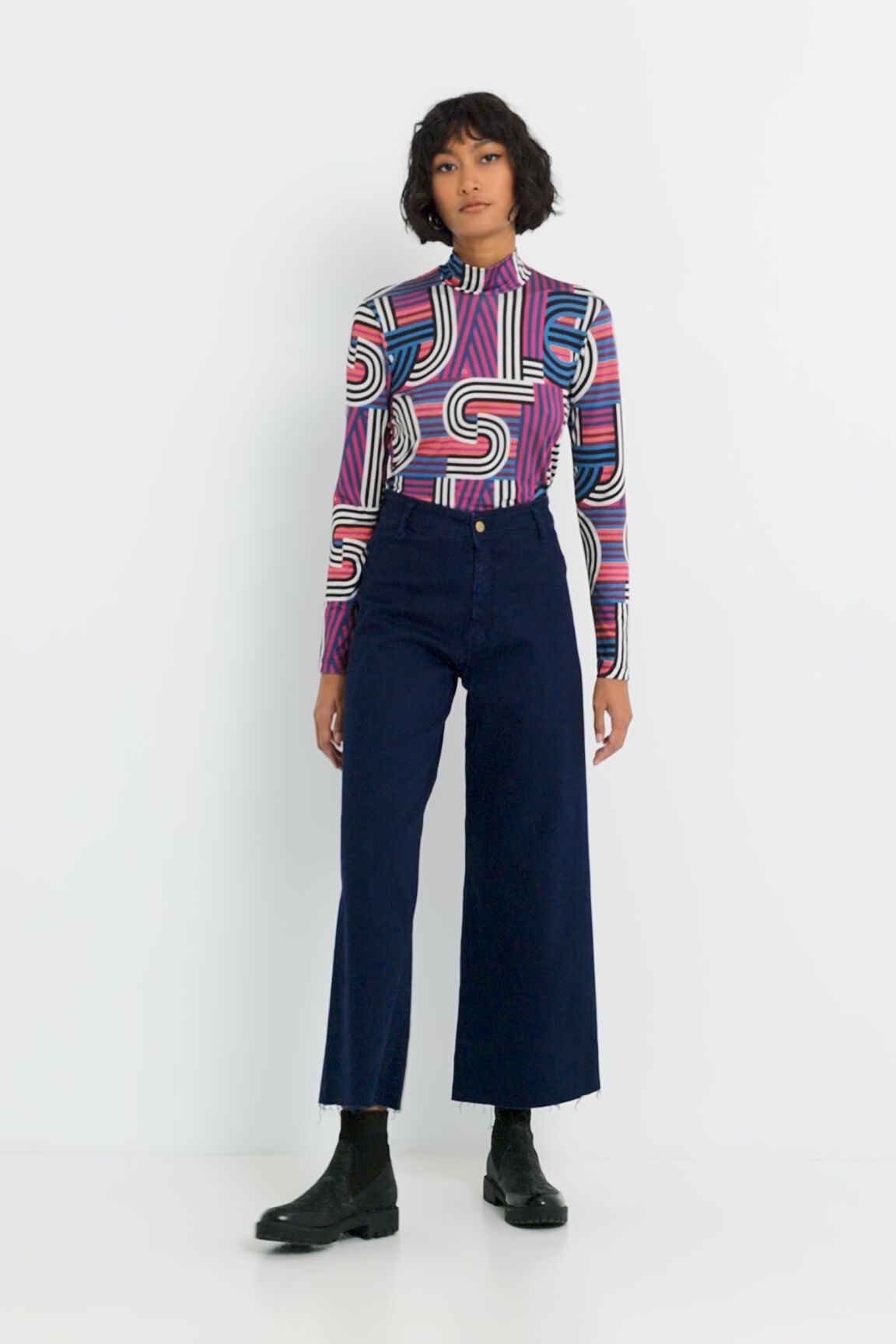 Jupe-culotte courte en jean