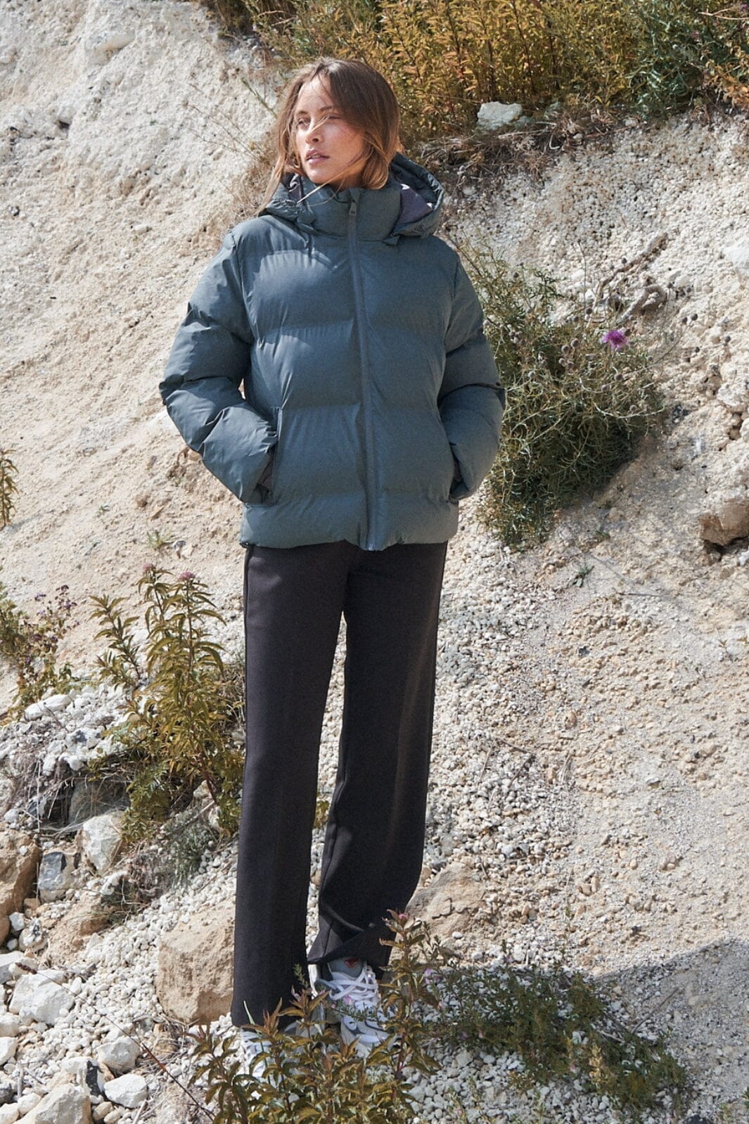 Neo Noir Fox C Puffer Jacket smoke green