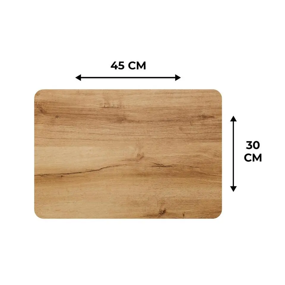 MuchoWow Placemat (6stuks) 45x30cm Houtlook Bruin Hout