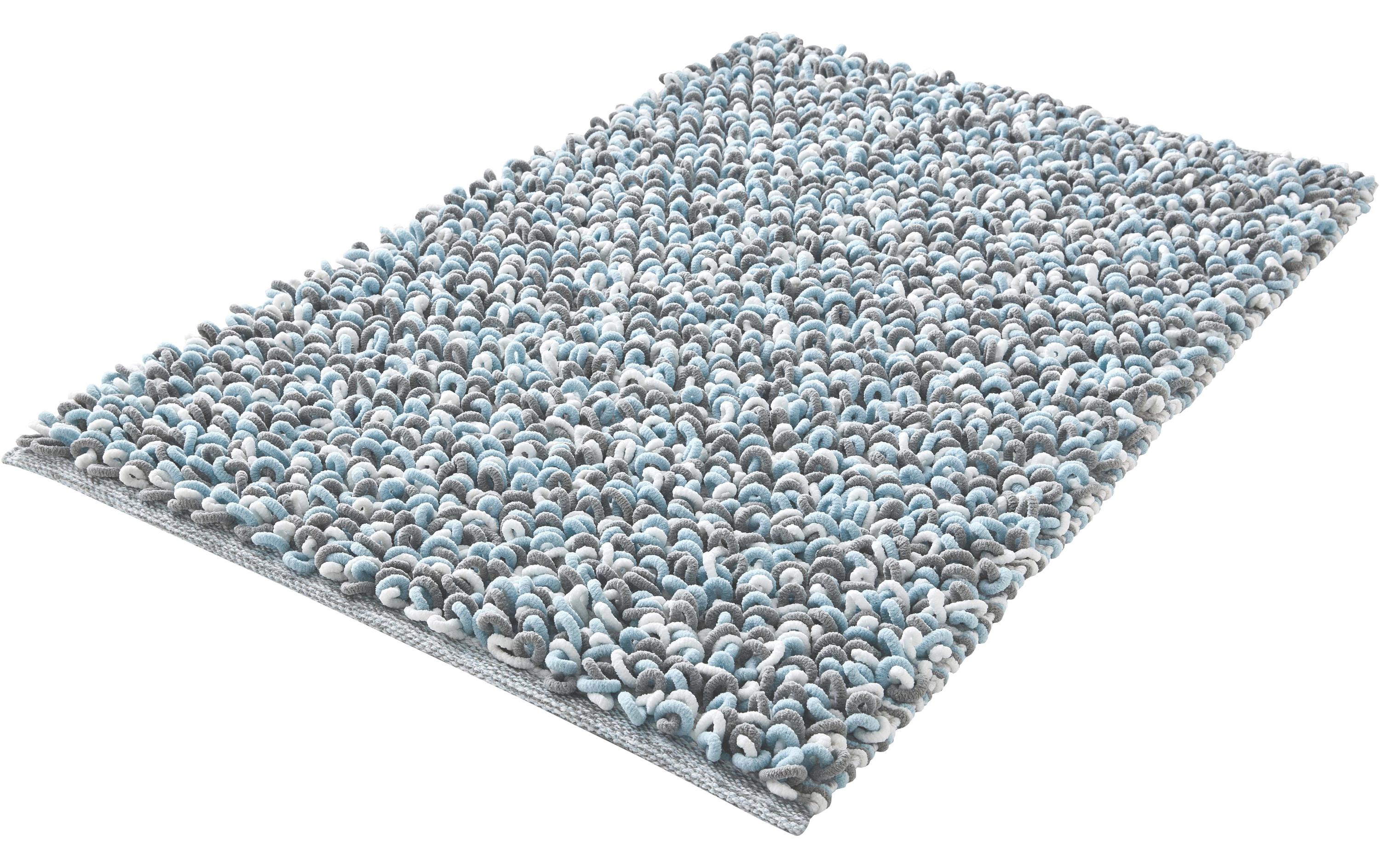 Badteppich Sling 60 x 90 cm, Blau/WeissBadvorleger