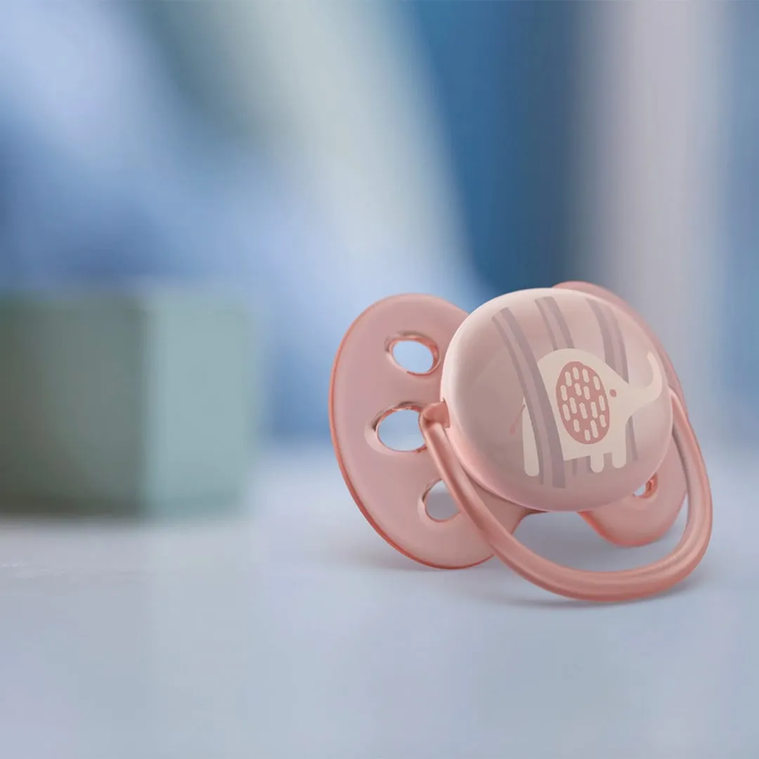 Philips Avent Suce Ultra Douce 0-6 mois Éléphant Litchi  Palmiers Lilas (2)