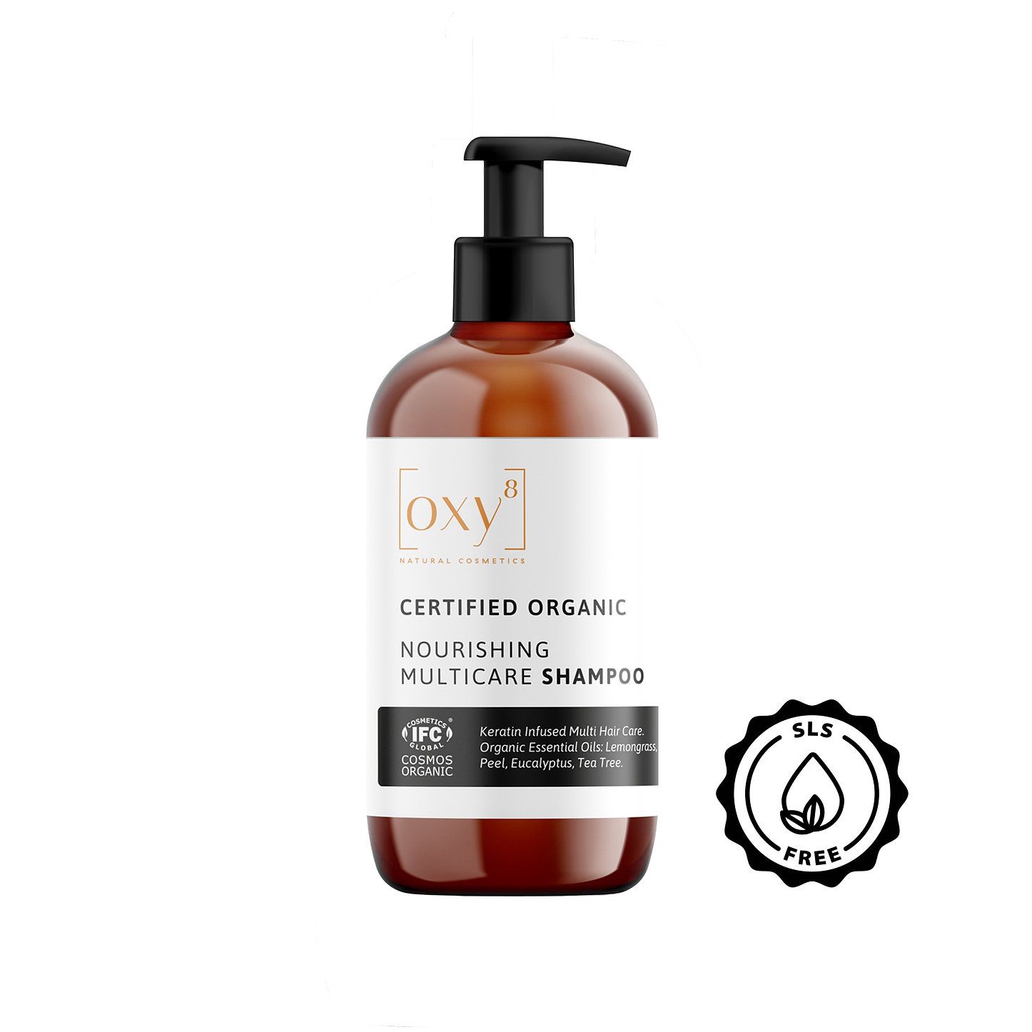 oxy8 Naturkosmetik NOURISHING MULTICARE SHAMPOO - Für glänzendes Haar. Gegen Spliss und Schuppen.