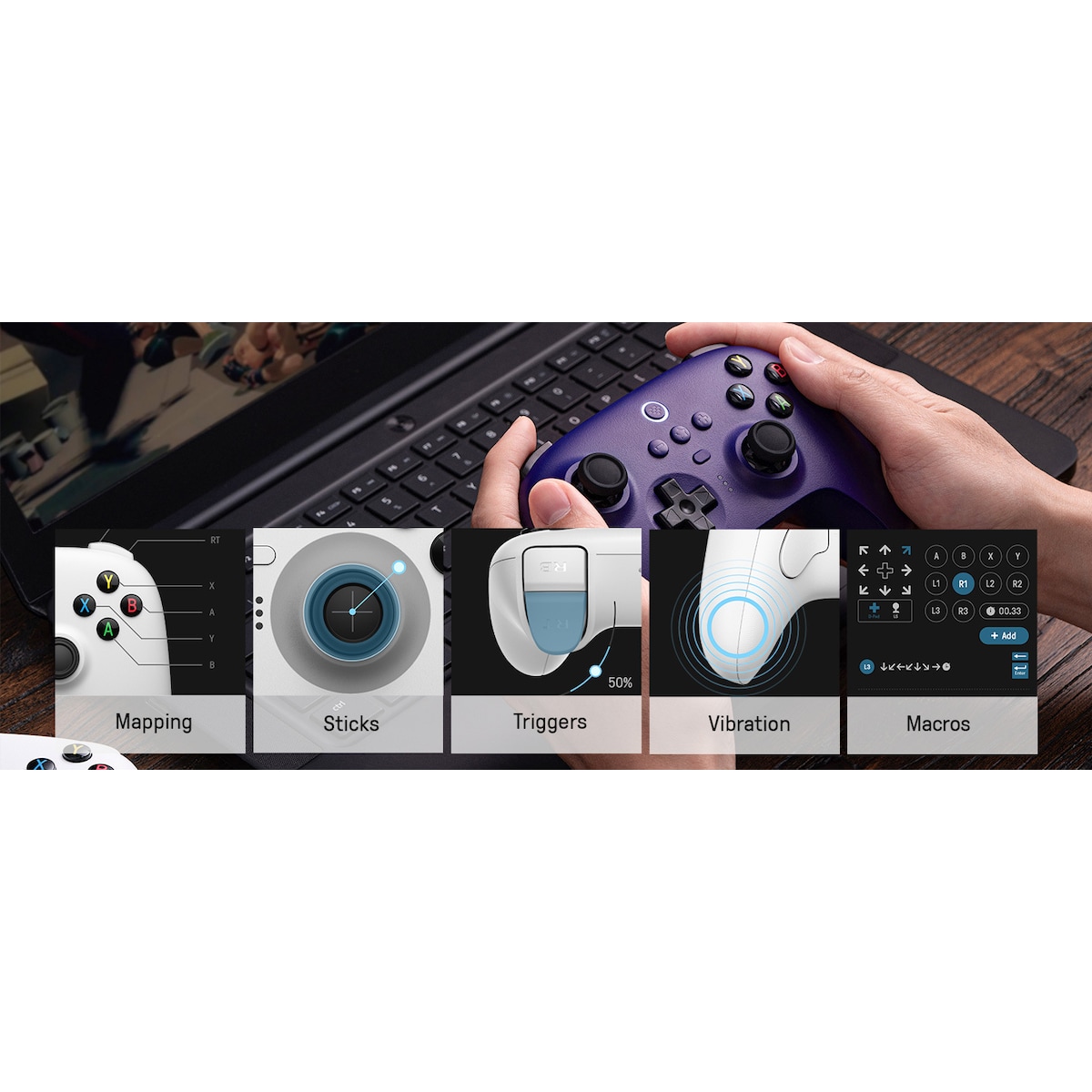 8BitDo Ultimate 2.4G Pad PC Hall Ed/Purple