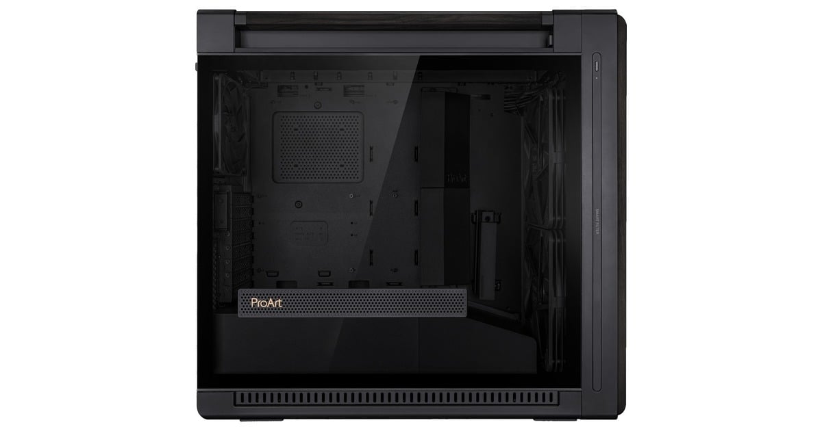ASUSProArt PA602 Wood Edition - Tempered Glass Panel big tower behuizing  (Zwart | 4x USB-A | 1x USB-C | Tempered Glass, Tweedekans)
