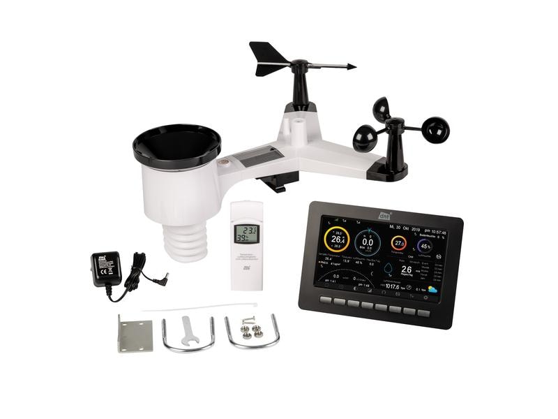 dnt Wetterstation WeatherScreen PRO WiFi-Wetterstation mit Display, Raumklimasensor und Funk-Solar-Kombisensor