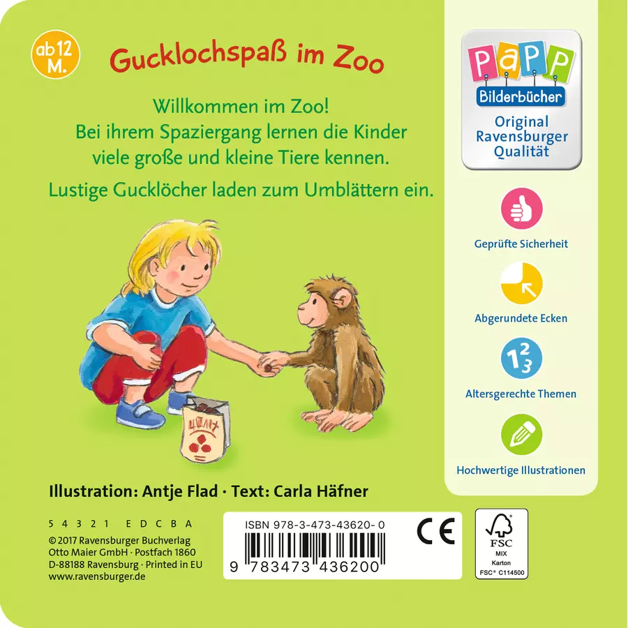 Ravensburger PaPP Bilderbücher - Mein Zoo Gucklochbuch