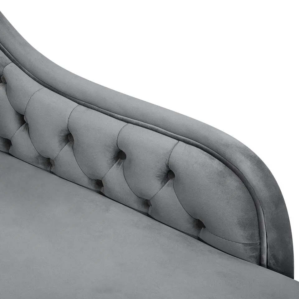 NIMES - Chaise longue - Grijs - Linkerzijde - Fluweel