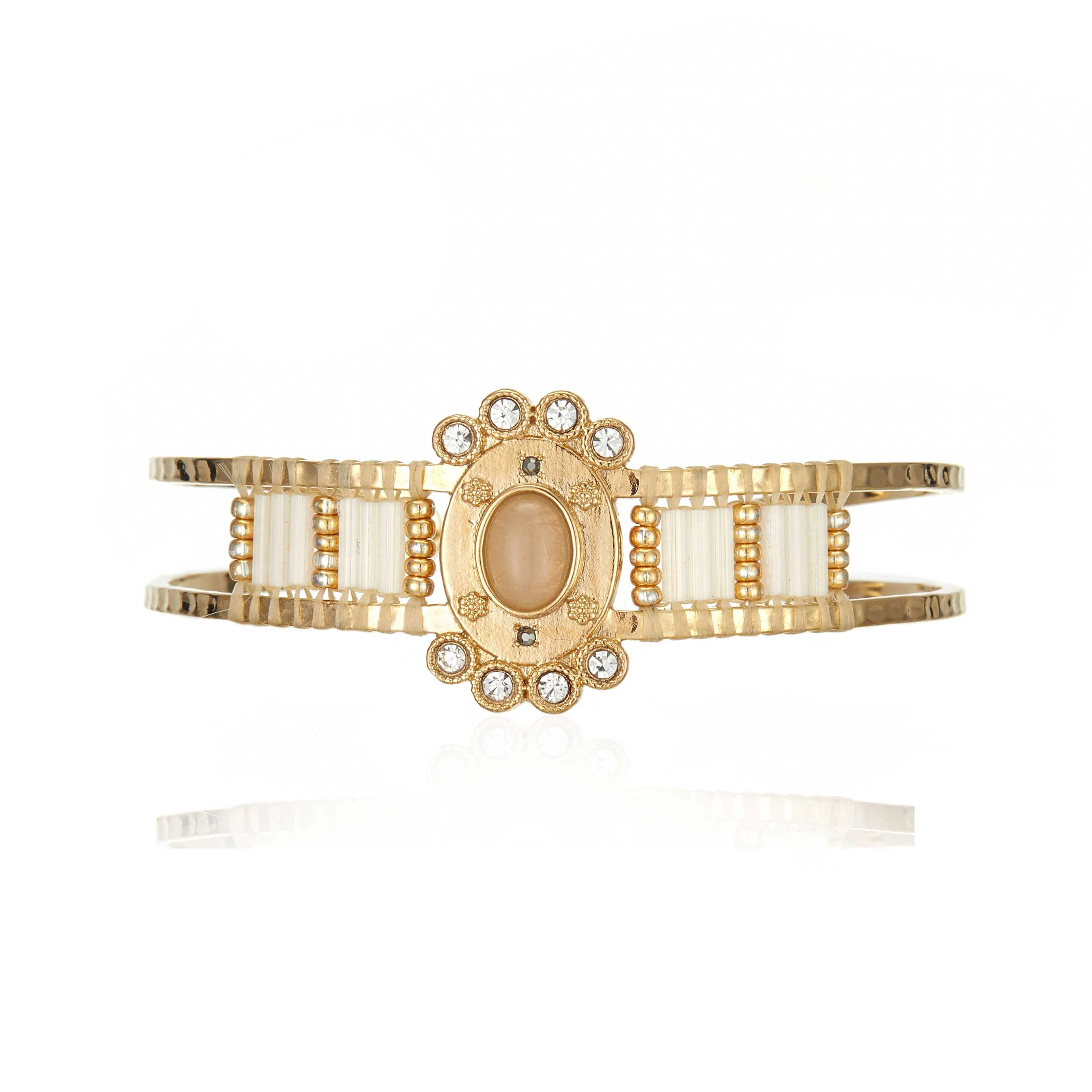BRILLIANT - Jonc avec perles | Blanc