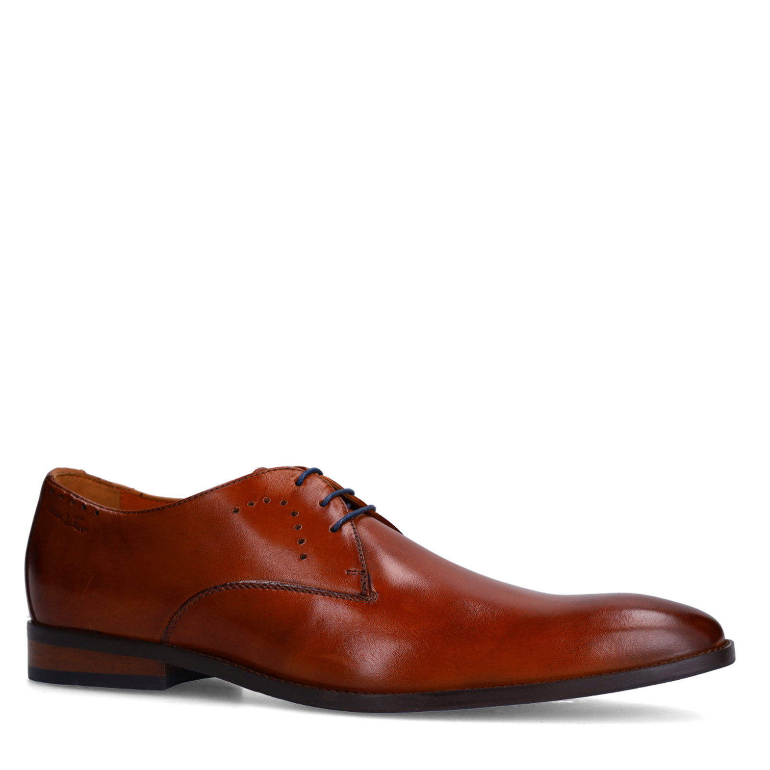 Cognac leren veterschoenen