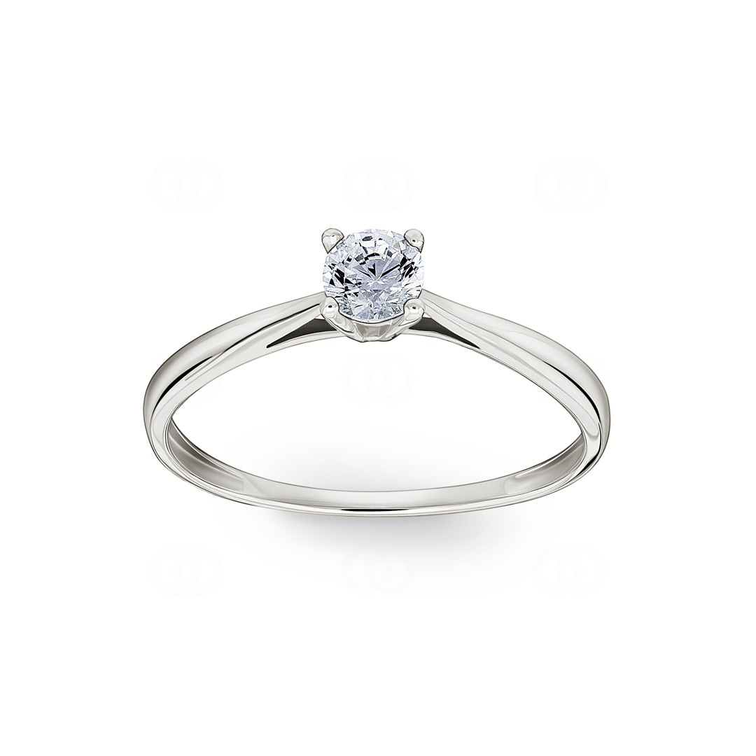 Solitärring 750/18 K Weissgold mit Zirkonia 4-Griff