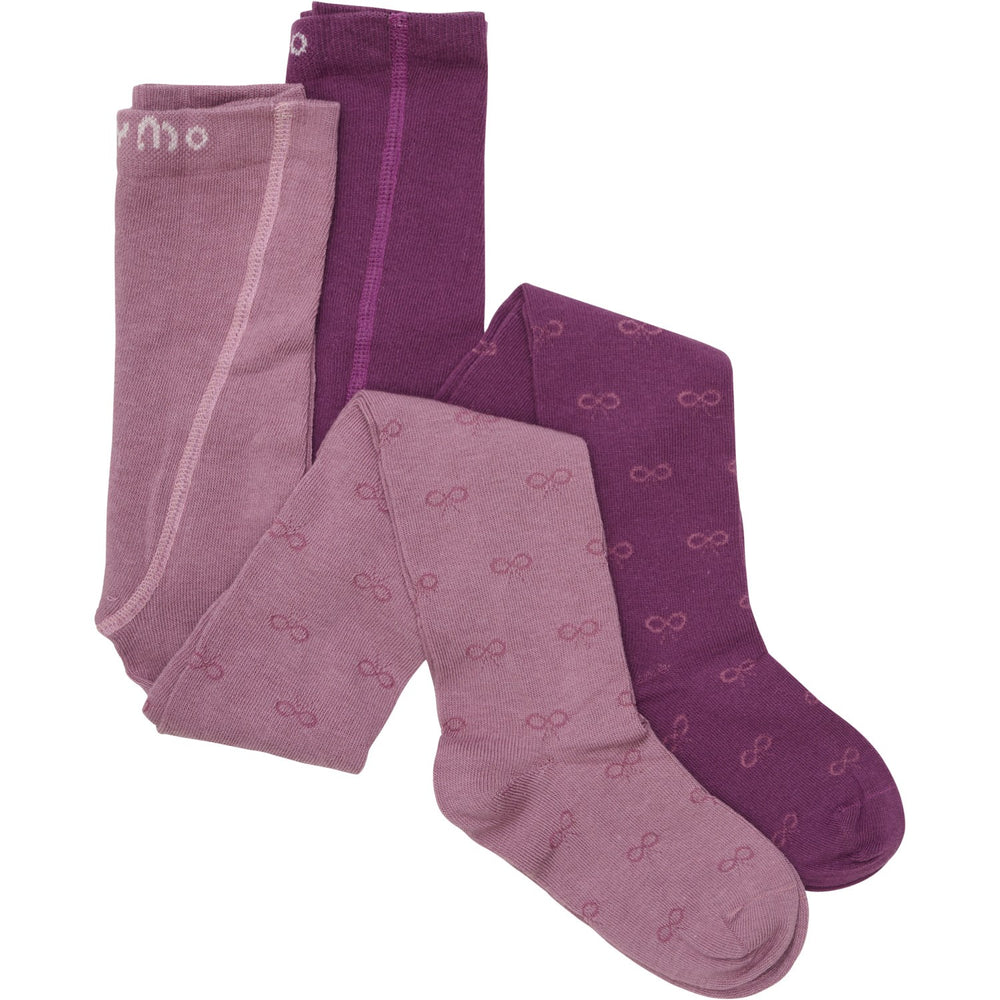 Køb Minymo Mauve Orchid 2-Pak Strømpebukser Med Mønster