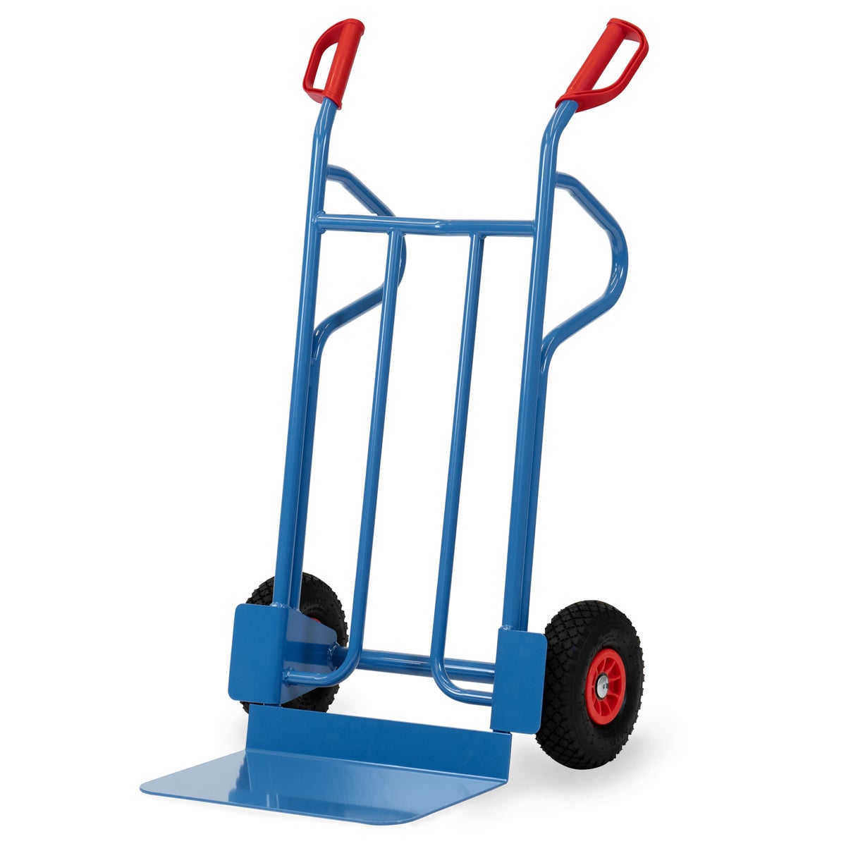 Fetra stalen kruiwagen met polyurethaan banden, hoogte 1200mm, schep 300x480mm