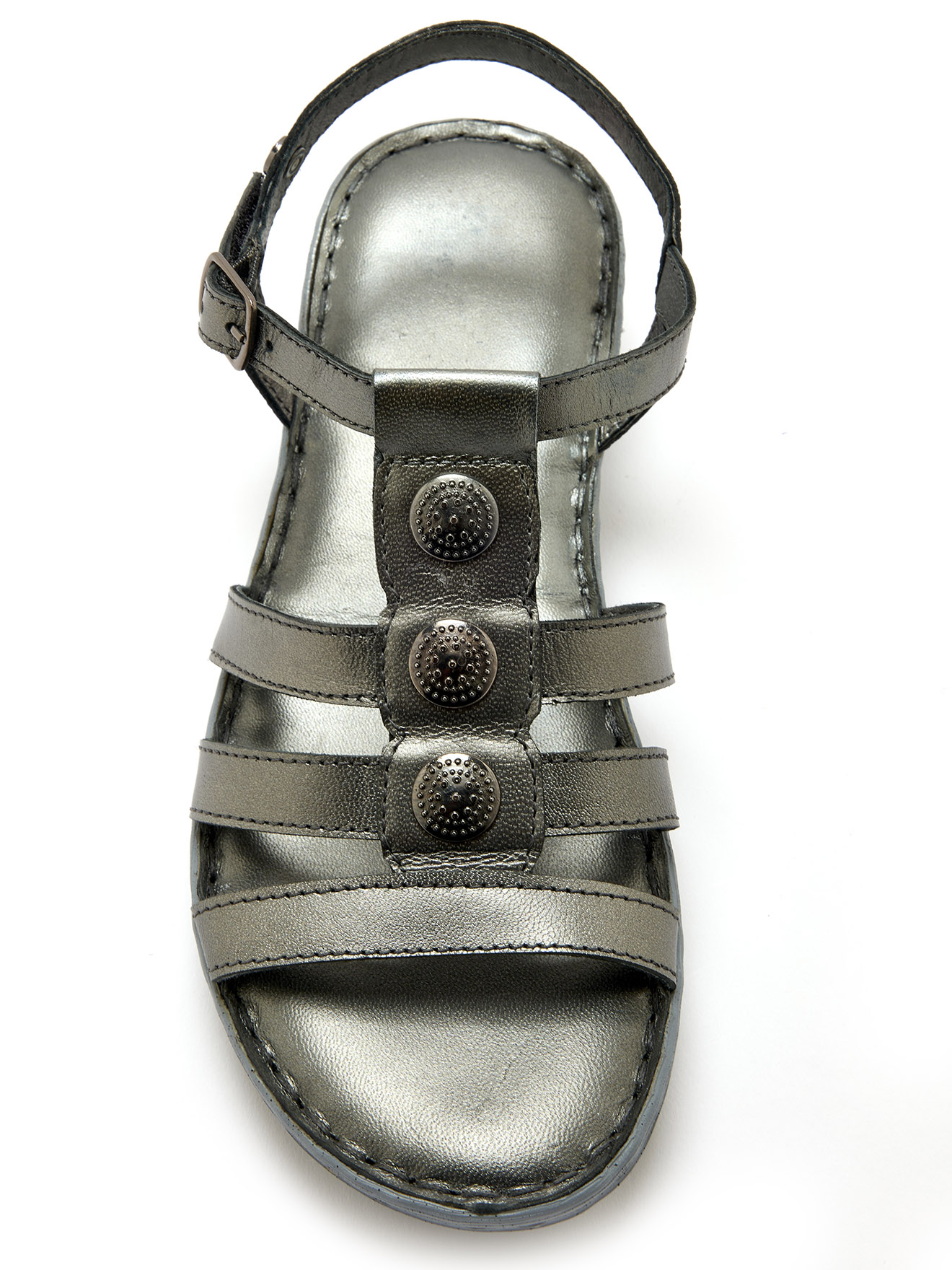 Sandales cuir à cabochon métal