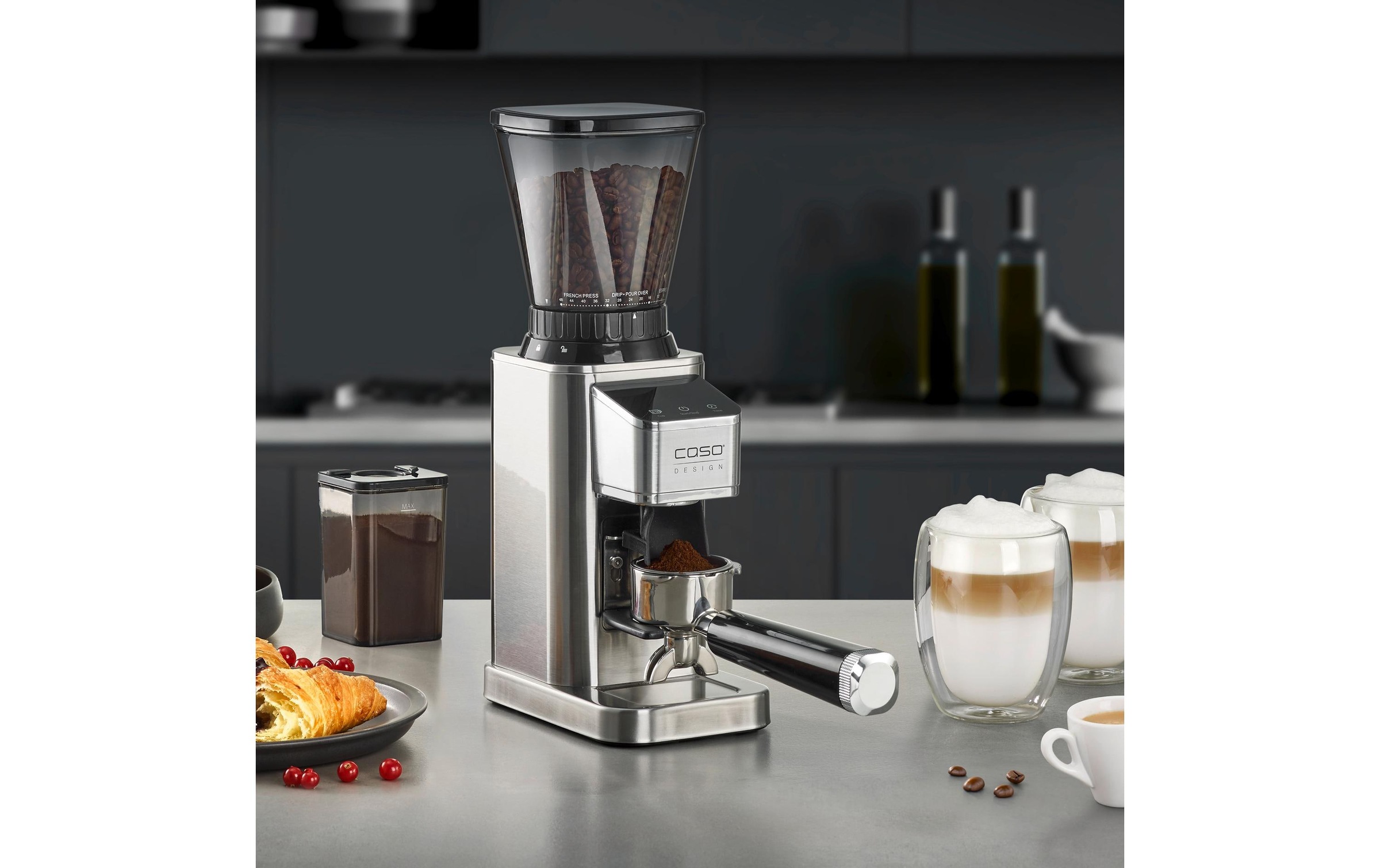 Caso Kaffeemühle »Barista Chef Inox Silber« 150 W Kegelmahlwerk 250 gBohnenbehälter