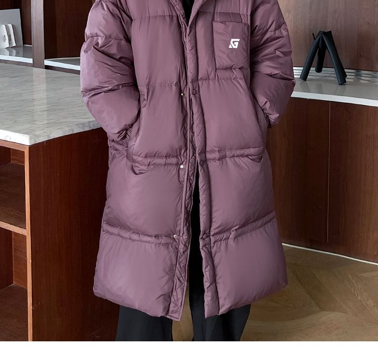 Freehop - Effen oversized pufferjas met opstaande kraag