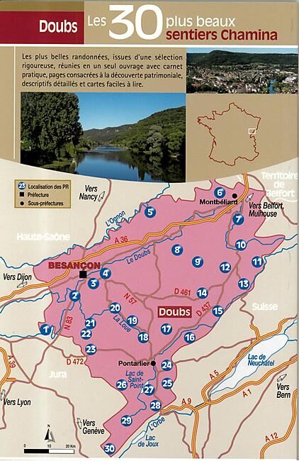 CHAMINA - 30 PLUS BEAUX SENTIERS DOUBS