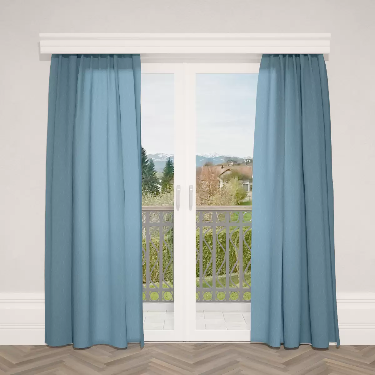 Nachtvorhang Jacquard Rombo Blau