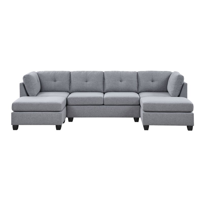 Chenault 92&prime;&prime; Wide Reversible Modular Sofa & Chaise With Ottoman