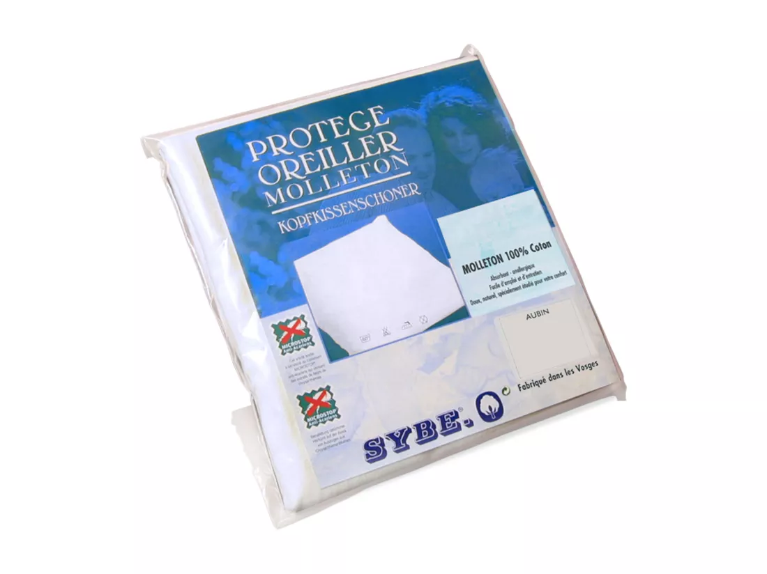 Housse de Protection d'oreiller 60x60 cm coton gratté 2 faces environ 220g/m² AUBIN