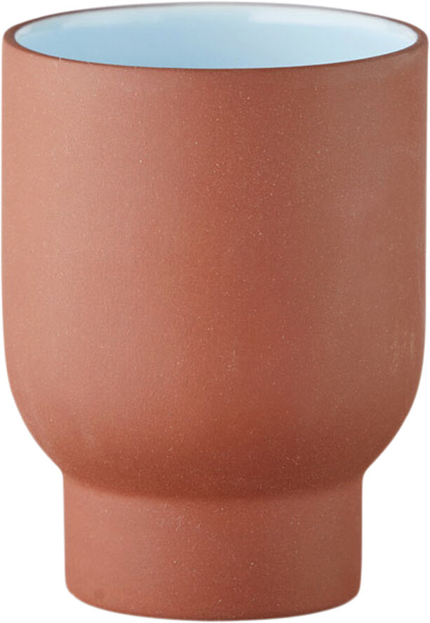 Studio About CUP, TALL, 2 PCS, CLAY TERRACOTTA, GLAZE LIGHT BLUE ,75100TB 143