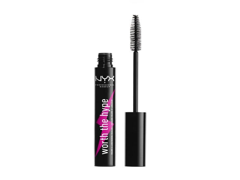 NYX Professional Makeup Mascara Worth The Hype Schwarz Wimperntusche für voluminöse Wimpern mit spitz zulaufender Bürste