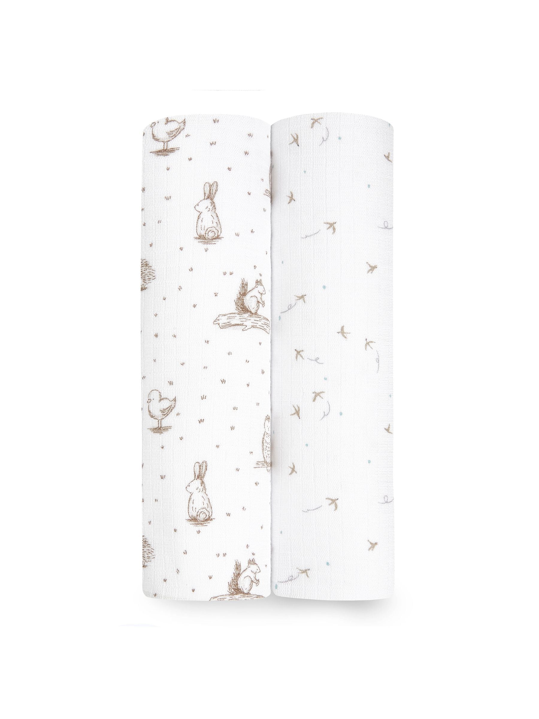 Aden + Anais - Essentials Healing Nature set van 2 zijdezachte mousseline dekentjes