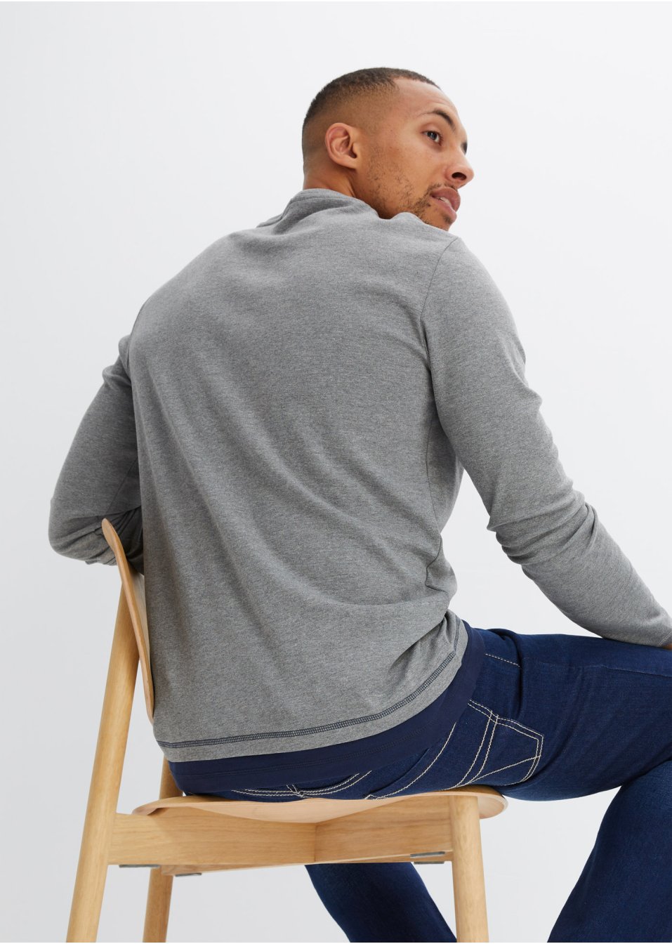 T-shirt manches longues style 2 en 1 avec coton