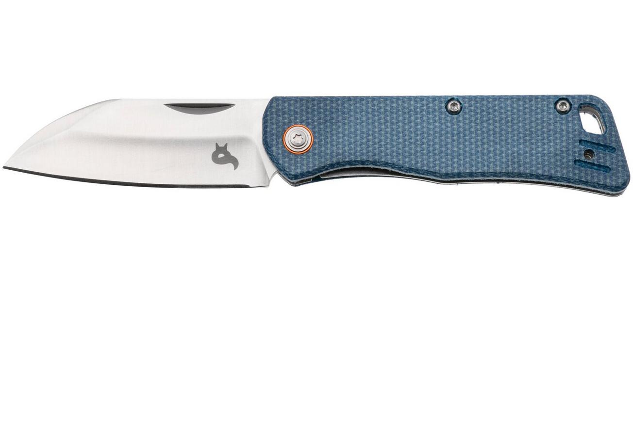 Black Fox Teeny BF-785 Satin D2, Blue Micarta, zakmes