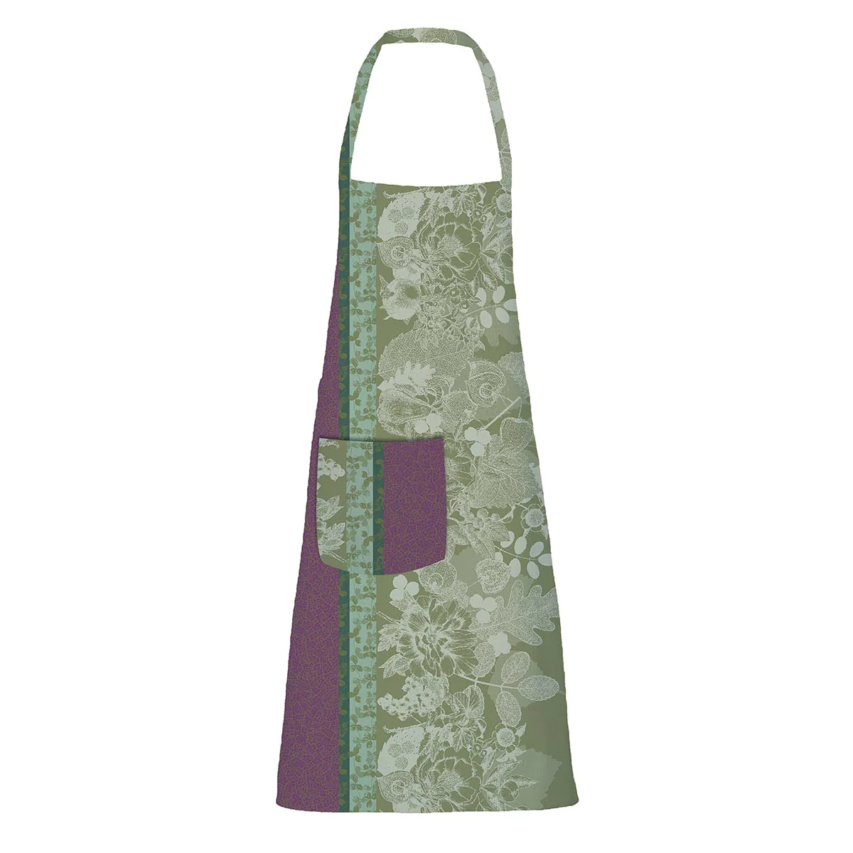 Tablier enduit imperméable pur coton vert 73X86 Garnier Thiebaut